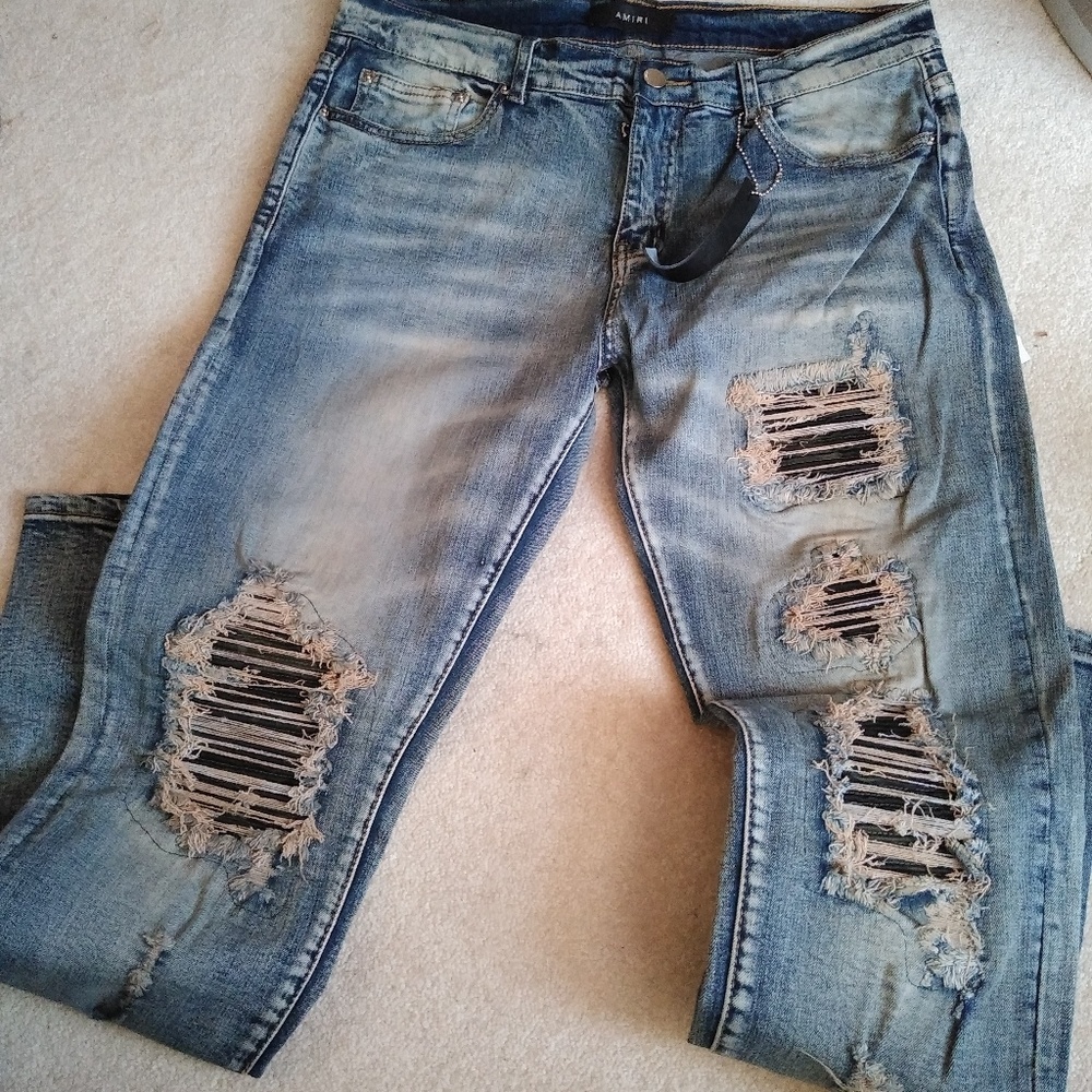 Men's Custom Distressed Jeans Sz 34